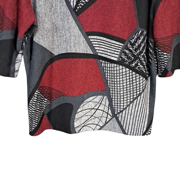 VTG Paloma Carmin Top Sweater Abstract Artsy 3/4 Sleeve Size XL Lightweight Boho - Picture 7 of 11